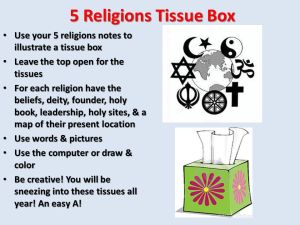5 religions tissue box